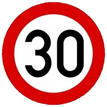 Dopravní značka Dopravní Značka B20a - 2.třída Nejvyšší dovolená rychlost Rychlost: 30km/h