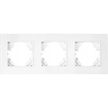 vypínač BERGE Trojitý skleněný rámeček pro zásuvku - bílý 6111