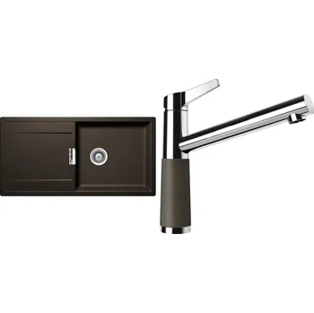 Granitový dřez Set Schock S9-4 (dřez Mono D-100L Bronze + baterie SC-510 Bronze)