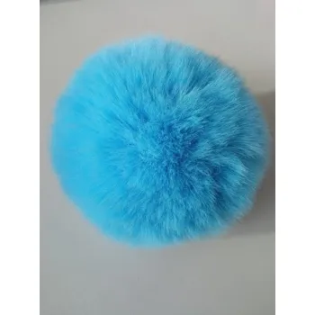 Bambule, bambulka z kožešiny tyrkysová 8 cm