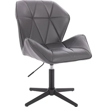 Otočné křeslo ekokůže Horten XL na černém kříži - tmavě šedé