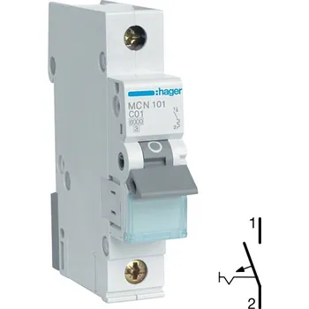 Jistič HAGER MCN101 Jistič 1 pól. 1A, charakteristika C, 6 kA (HAGER MCN101)