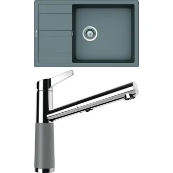 Granitový dřez Set Schock S19-7 (dřez Manhattan D-100LS Croma + baterie SC-510.120 Croma)