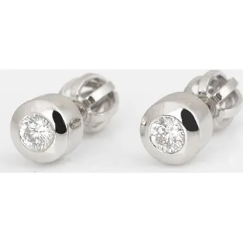 Náušnice Naušnice z bílého zlata pecičky s diamantem BN0029F + DÁREK ZDARMA