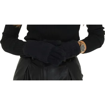 Rukavice Fashionweek Dámské teplé rukavice pletené rukavice 2w1 - pro telefon z alpaky KARR037 Barva: Černá, Velikost: Universal