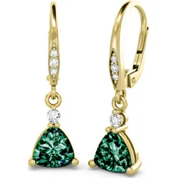 Náušnice Couple, Originální náušnice Karin, žluté zlato se zirkony, 6630338-0-0-6