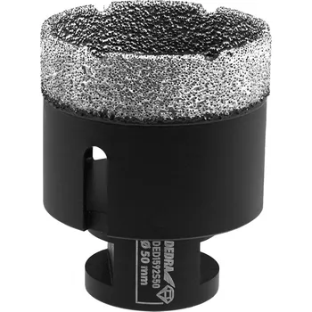 Vrták Dedra vrtací korunka 50 mm M14 DED1592S50 do dlažby, diamantová Vacuum Brazed (Dedra DED1592S50 Diamantová vrtací korunka na dlažbu, do kamene - samostatná 50 mm M14 na úhlovou brusku)