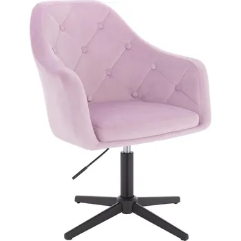 Otočné křeslo Hamar velur na černém kříži - fialový vřes