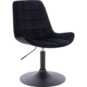 Otočné křeslo Voss velur na černém talíři - černé