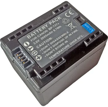 TRX baterie BP-727 - 2685 mAh - neoriginální (určeno pro videokamery Canon HFM50, HFM52, HFM500, HFR30, HFR32, HFR300, HFR40, HFR42, HFR400 - kompatibilní s Canon BP-709, BP-718, BP-727 - plně kompatibilní)