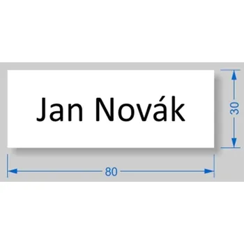 Štítek 80 x 30 bílý / černý text