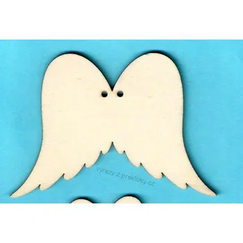 Dřevěné výřezy, Křídla andělská, VELKÉ, cca 10 x 7,3 cm, 1ks