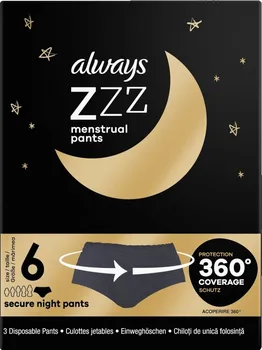 Menstruační kalhotky Always Ultra jednorázové menstruační kalhotky 3 ks černé 36-44