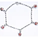 Stříbrný náramek kytičky Swarovski Light rose - R1297 (Stříbrný náramek Swarovski rose)