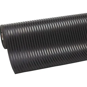 Rohožka Černá podlahová guma Rib ‘n’ Roll - 10 m x 120 cm x 0,6 cm