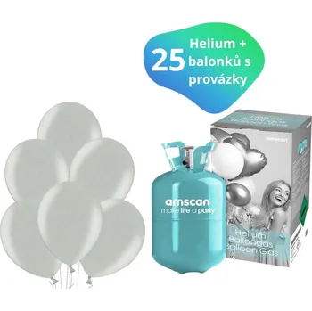 Balónek Helium sada + balónky stříbrné metalické 9056-61