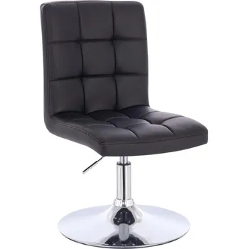 Křeslo Otočné křeslo ekokůže Vestland na stříbrném talíři - černé