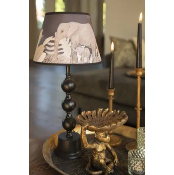 Lampička Černá stolní lampa Elephant – Ø 27*57 cm E27/max 1*60W