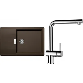 Granitový dřez Set Schock S14-8 (dřez Tia D-100LS Bronze + baterie Epos Chrom)