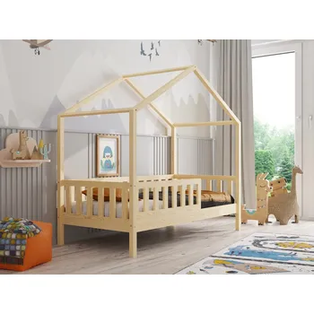 Dětská postýlka Domečková postel Emily 2 se snímatelnou zábranou - 80 x 160 cm