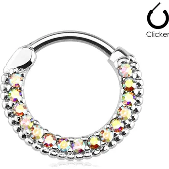 Piercing Šperky4U Piercing do nosu - septum, duhové kamínky - NS0031-AB