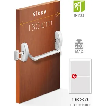 Dveřní kování ACT SERVIS ACT - Panikové kování PH 2000 1-bodové do 1300mm