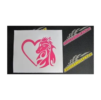 Samolepící dekorace SAMOLEPKA Koník love 001 pravá hříbátko v srdíčku (10 - červená) NA AUTO, NÁLEPKA, FÓLIE, POLEP, TUNING, VLASTNÍ TEXT, TISK, AUTOSAMOLEPKY.cz, POLEPY, OBRÁZEK, LOGO, SAMOLEPKY