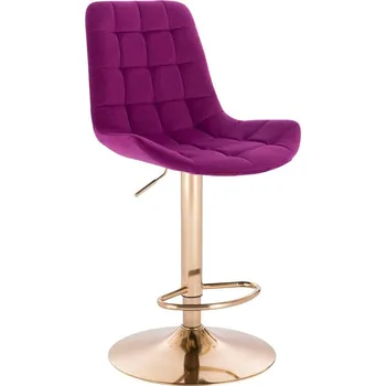 Barová židle Barová židle Voss velur na zlatém talíři - fuchsie