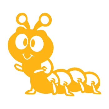 Samolepicí dekorace na vozidlo Housenka 002 levá (21 - světle oranžová) SAMOLEPKA NA AUTO, NÁLEPKA, FÓLIE, POLEP, TUNING, VLASTNÍ TEXT, TISK, AUTOSAMOLEPKY.cz, POLEPY, OBRÁZEK, LOGO, 3D STICKERS