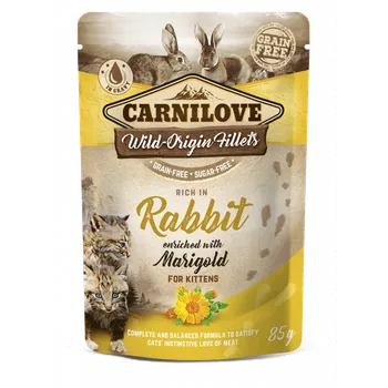 Carnilove Cat Pouch Kitten Rabbit Enriched&Marigold 24x85g