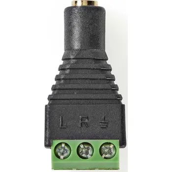 Audio kabel Nedis JACK 3.5mm zásuvka s 3 pin. terminálovou svorkovnicí, 5 ks (CCTVCF50BK5)