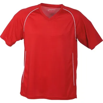 Daiber Dětské sportovní tričko Team Shirt Junior JN386K Barva: Červená - Bílá, Velikost: XXL 158 - 164