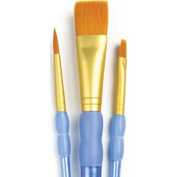 Výtvárné potřeby Royal & Langnickel Sada štětců GOLD TAKLON, 3ks (špičatý,plochý,seříznutý)
