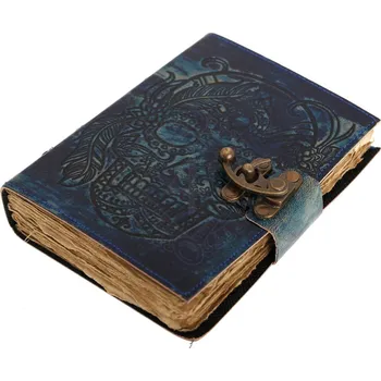 Zápisník Kožený zápisník se zdobenou lebkou