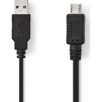Datový kabel Nedis propojovací kabel USB 2.0 zástrčka USB A - zástrčka USB micro A, 2 m, černá (CCGP60400BK20)
