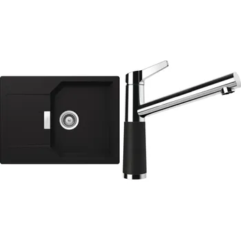 Kuchyňský dřez Set Schock S19-6 (dřez Manhattan D-100S Onyx + baterie SC-510 Onyx)