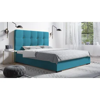 Postel Eka Čalouněná postel Kanary 90x200 cm Barva látky Trinity: (2313) Modrá, Úložný prostor: Bez úložného prostoru