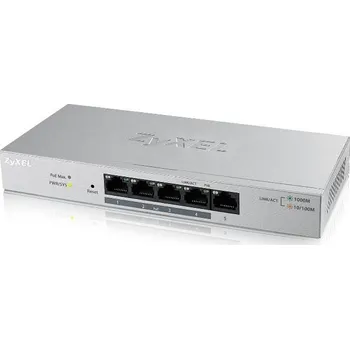 Rozvaděč Zyxel GS1200-5HPv2 5-port Desktop Gigabit Web Smart PoE switch, 4x PoE+ GbE, PoE 60W, fanless GS1200-5HPv2-EU0101F
