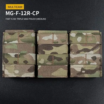 Wosport FAST type Triple MOLLE sumka na 5.56 zásobníky M4/M16, střední - MC