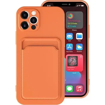Pouzdro na mobilní telefon Barevný silikonový obal s peněženkou pro iPhone 14 Barva: Oranžová