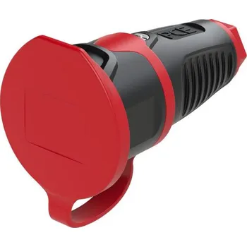 Elektrická zásuvka PCE 2411-sr zásuvka guma, plast 230 V černá, červená IP54