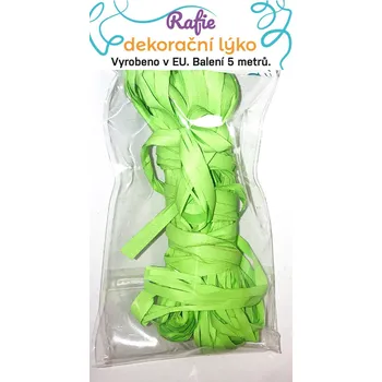 Stuha Rafie - matná, 5 m v balení, barva SVĚTLE ZELENÁ