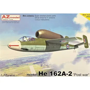Plastikový model AZ model 1/72 Heinkel He 162A-2 'Post War' (4x camo)