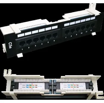 Rozvaděč DATACOM Patch box UTP 12 port CAT5E DUAL BK