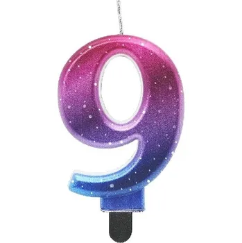 Dortová svíčka Godan Svíčka číslice 9 Noční obloha 8 cm