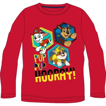 Dětské tričko dlouhý rukáv Paw Patrol červené 110