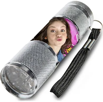 Dětská hliníková LED baterka Soy Luna stříbrná