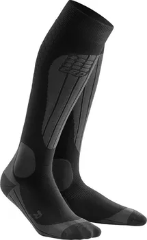 Pánské termo ponožky CEP Termo lyžařské kompresní podkolenky černé/antracit 32-38 cm