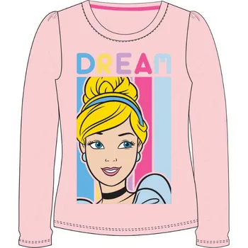 Dívčí tričko Dívčí tričko dlouhý rukáv růžové Popelka 104