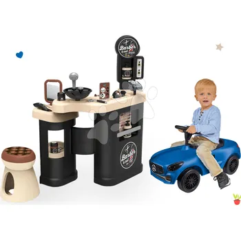 Odrážedlo Set holičství trojkřídlé Barber Cut&Barber Shop Smoby a odrážedlo auto Mercedes AMG GT